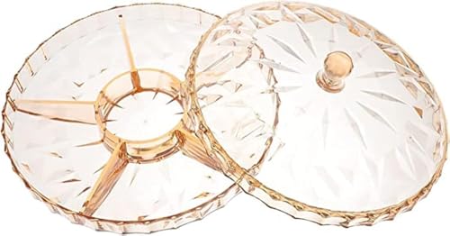 - بونبونيرة اكليرك - طبق تقديم تسالي متعدد الأجزاء - طبق اكريليك متين مع غطاء، مثالي للمكسرات والحلوى والمخبوزات، امن للاستخدام في غسالة الأطباق - Al Laith Acrylic Tasali Plate Number of Pieces :1