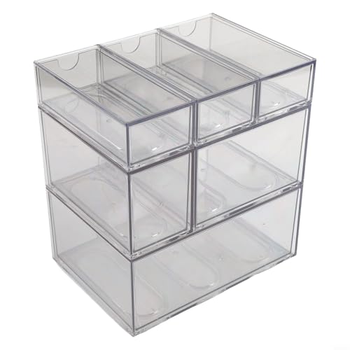 Caja organizadora transparente para ordenar el material escolar y de oficina en el hogar 7