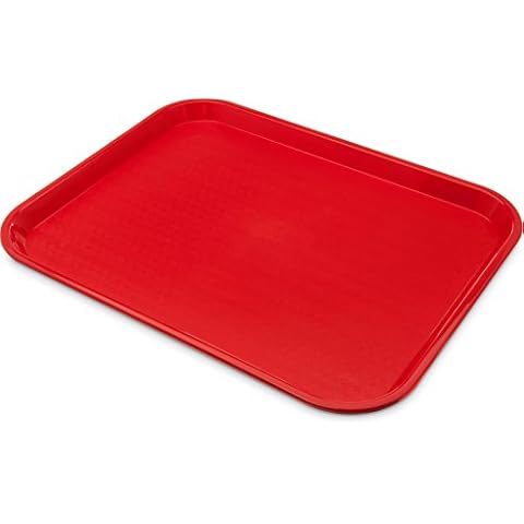 Carlisle Cafe Plastic Fast Food Tray, 14" x 18", Red Cover