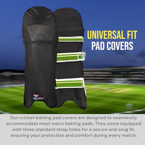 image for Bratla Cricket Batting Pads Covers, Black Covers for Cricket Pads for 
