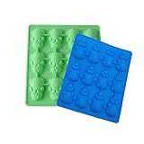 Lot de 2 moules à gâteau en silicone 12 trous en forme de petit cochon