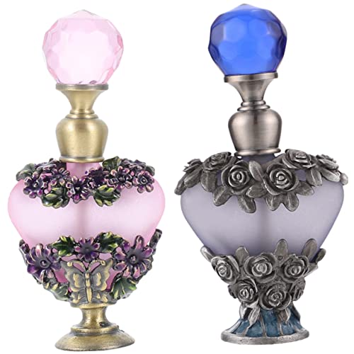 Healeved 2piezas Frascos Perfume Vintage Elegantes Botellas Recargables Para Aromas Boticario Decorativas Para Hogar y Viaje