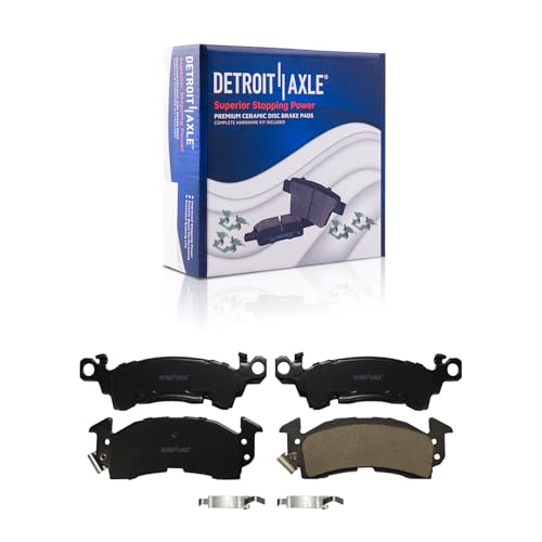 Image of Detroit Axle - Front Ceramic Brake Pads with Hardware Set Replacement