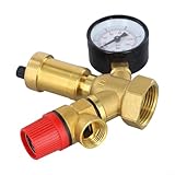 Lawnoval Grupo completo de seguridad de calderas de latón que incluye válvula de alivio de presión y ventilación para liberación controlada de vapor y regulación de presión del sistema