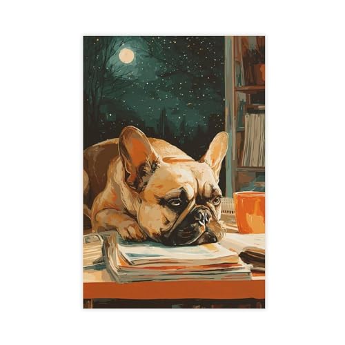 Poster bouledogue français en toile : l'art mural qui réchauffe votre foyer