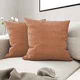 SEEVO Velvet Throw Pillow Covers, Soft Decorative Square Cushion Pillows Covers Pack for Couch Sofa