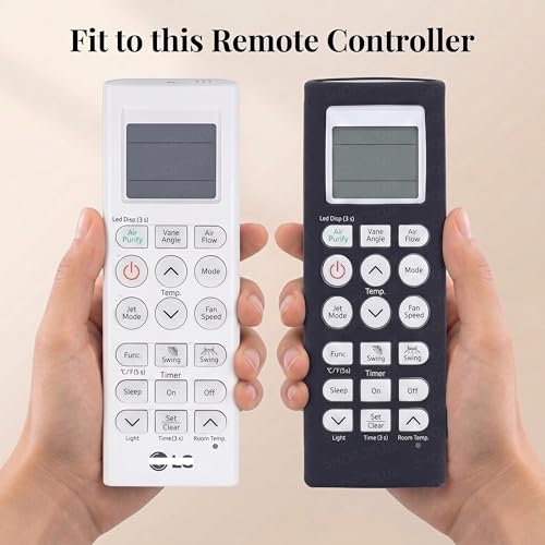 Image of SHOPOFLUX Silicone AC Remote Cover Compatible with LG AC Remote Full Wrap Protective Case with Lanyard [Remote NOT Included] (Black)