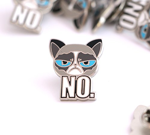 Cat Enamel Pin Of Unsatisfied Kittie, Angry Cat Lapel Pin #TOP2