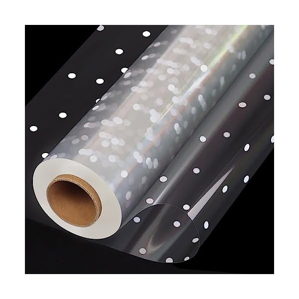 100 ftx34 in extra wide clear cellophane wrap roll with irregular white dot transparent thicker cellophane roll gift baskets wrap cellophane film for treats gifts holiday christmas wrapping  urban country home decor