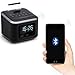 Homtime Alarm Clock Radio,Wireless Bluetooth Speaker,Digital Alarm Clock USB Charger for Bedroom with FM Radio/USB Charging Port/AUX-in and Cell Phone Stand/Snooze/Dimmer/Battery Backup (Black)