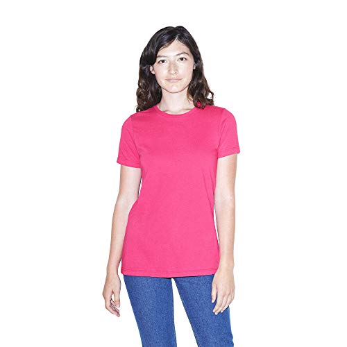 American Apparel Women's Fine Jersey Classic Short Sleeve Crewneck T-Shirt, Fuchsia, Medium
