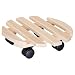 Produktbild WAGNER Pflanzenroller PALETTI Ø 30 x 8 cm I Pflanzenroller für Innenbereich, Buche natur I Blumenroller aus FSC®-Massivholz I Kübelroller aus Holz I Tragkraft 100 kg I Made in EU - 20031801