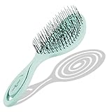 Chiara Ambra Bio Haarbürste, Bürste ohne Ziepen, Entwirrbürste geeignet für Locken & lange Haare von Damen, Herren & Kinder, Kopfhaut Massagebürste, Nachhaltige Lockenbürste, Hair Brush –Helltürkis