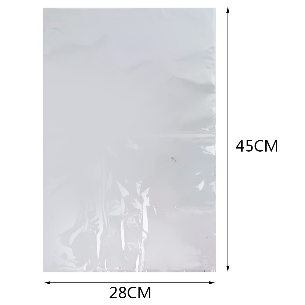 Sacs D'emballage Thermorétractables,Chaud Film Rétractable Sacs Thermorétractables Imperméables Transparents Filmd'emballage Rétractable,Pour emballage cadeau (100PCS 28 * 45cm)