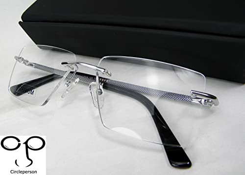 Image of Circleperson Rimless Pure Titanium Eyeglasses frames Square Light Weight
