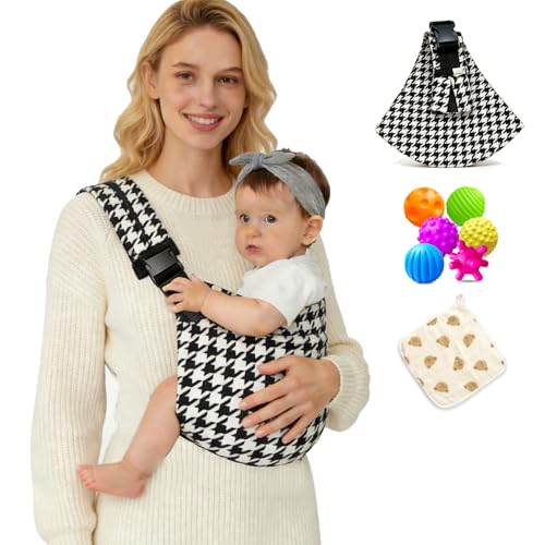 Babytragetuch, verstellbare Babytrage, verstellbare Tragetasche, einfache Kleinkindtrage, bequeme Babytrage, Babytrage, Wickeltuch für Neugeborene bis zu 3-36 Monate (Blackwhite New)