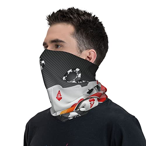 Poker Tournament Scarf Neck Gaiter Bandana Face Mask Quick Drying Bandana For Men Women Outdoor Sports White #TOP6