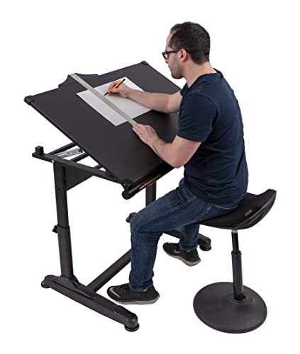 Stand Up Desk Store Adjustable Height And Angle Drafting Table Drawing Desk With Large Surface (Black Frame/Black Top, 40" W X 26" D) #TOP3