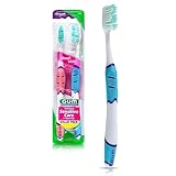 GUM Technique Sensitive Care Toothbrush with Quad-Grip Handle, Full Head & Ultra Soft Dome Trim Bristles for Plaque Removal That’s Gentle on Gums, 2ct