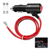 Amplia compatibilidad de vehículos: apto para dispositivos de 12 V/24 V, como refrigeradores, compresores, ventiladores o lámparas, e incluye 2 piezas de extensión de encendedor de cigarrillos para coche, camión, camping o solución de problemas.