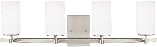 Generation Lighting 4-Light Alturas Contemporary Bath Fixture Wall Lamp Brushed Nickel 4424604EN3-962 | Bathroom Light Fixture for Home Decor | Wall Sconce Vanity Light Fixture and Bathroom Accessory