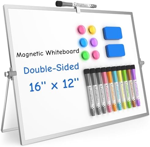 Grtard Dry Erase Magnetic White Board, 16''x12'' Double-Sided Des...