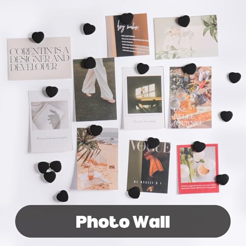 Imanes decorativos corazón negros pack 20 unidades miniatura 5