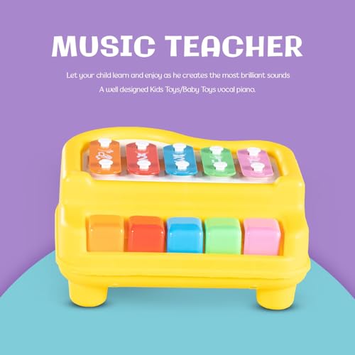 Image of Negi Small Xylophone 2 in 1 Baby Piano Xylophone Toy for Toddler 5 Multicolored Key & Keyboard and 2 Stick Clear Sound Preschool Educational Musical Learning Instruments for Kids,