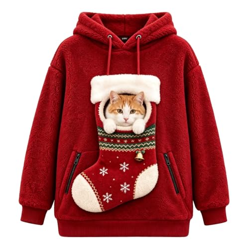 KWVOEBQ Oversized Sweatshirt for Women b-Pink S Zip Up Cat Dog Carrier - image 3