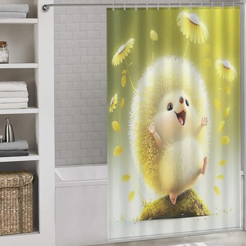 Rideau de douche hérisson polyester 140x183 lavable rideau salle de bain imperméable