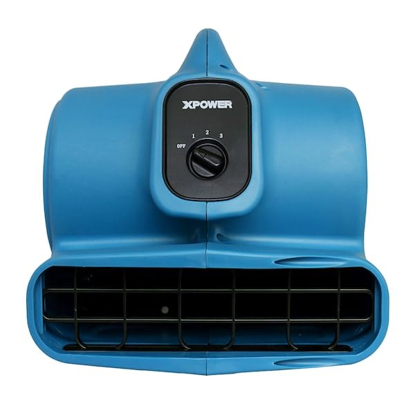 Image of XPOWER X-400A Pro 1 /4 HP 1600 CFM Centrifugal Air Mover, Carpet Dryer, Floor Fan, Blower, Daisy Chain, for Water Damage Restoration, Janitorial, Plumbing, Home Use,Blue