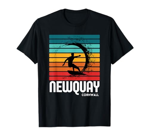 Surf Newquay Cornwall Beach Vintage Retro Surfing T-Shirt
