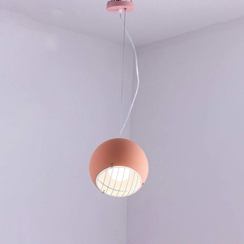 Suspension Boule Rose pour Salon et Chambre Luminaire Moderne E27