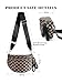 Black and White Checkered Crossbody Bum Bag for Women,Spacious Checkered Purse Fanny Packs Belt Bag Sling Bag with Shoulder Strap (khaki Checkered)