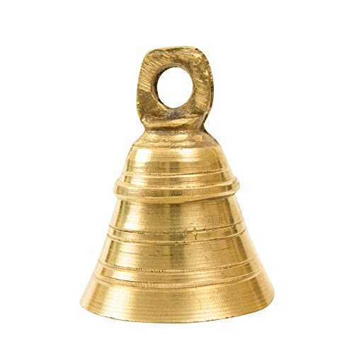 Image of Spillbox Traditional Brass Bell /Ghanti for Pooja /Bell for Mandir|Small Temple Bell for Aarti, Puja, Meditation | Spiritual Use| Worship for Temple Home Decorative Brass Pooja Room Bells (8)