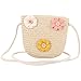Abaodam Beach Bag Straw Flower Straw Shoulder Crossbody Bag Purse Summer Woven Bag for Girls Straw Handbags for Summer