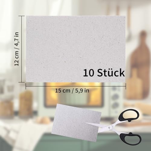 ACONDE 10 Stück Mikrowelle Glimmerplatte, 15 × 12 cm Glimmerscheibe Reparatur Teil, Universal Glimmerblatt, Grau