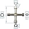 4 Way Multi-Functional Utilities Key, Plumbing Key Wrench, Plumber Key Opening Key Tool for Electric Control Water Gas Meter Box Cupboard Cabinet Train (Type B,Silver)