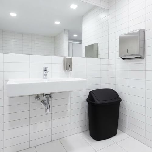 Paquete de 4 canecas de basura negras de 10 gal en plástico miniatura 7