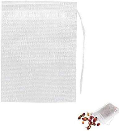 200 Pcs Disposable Tea Filter Bags Empty Cotton Drawstring Seal Filter Tea Bags for Loose Leaf Teal（3.54 x 2.75 inch）
