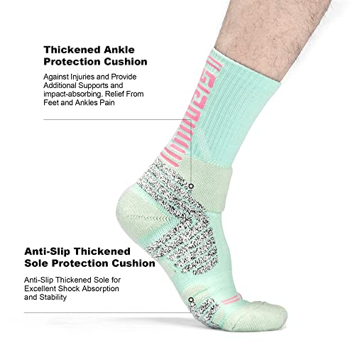 Uzis Pro Coolmax Elite Basketball Cushioned Socks, Crew Sports Running Socks, Compression Performance Sock 2 Pairs #TOP2