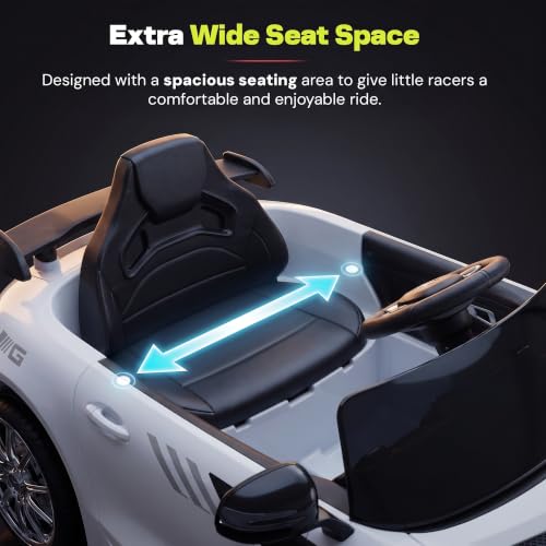 Image of Baybee Spyder Battery Operated Car for Kids | Electric Ride On with Parental Control, LED Lights & Music | Rechargeable Kids Car with Bluetooth & USB | RideOn for Kid 1-5 Years (White)