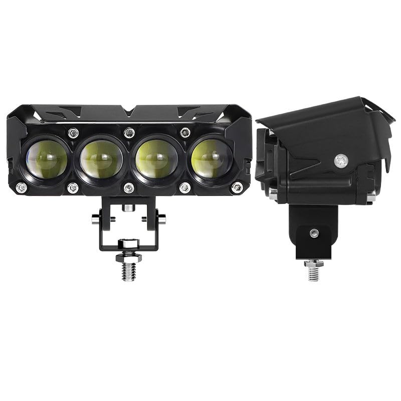 Image of NIGHT LIFE 4 Lens Dual Color LED Fog Light Bar with White & Yellow Modes, 12V Waterproof Aluminium Alloy Body, IP67, High Brightness Long Range Spotlight for Cars & Bikes (Pack Of 1)