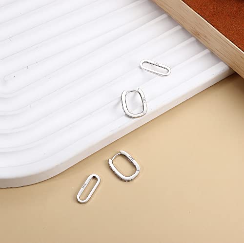 MILACOLATO 925 Sterling Silver Hoop Earrings for Women 18K Gold Silver Plated Drop Dangle Hoop Earrings with Charms Cross Spike Moon Star Paperclip Link Statement Earrings Convertible Link Huggie Earrings Hypoallergenic3