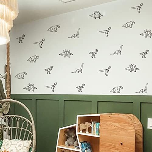 Astrkiz Paper Dinosaur Boys Wall Decals Peel And Stick, Geometric Dinosaur Wall Sticker For Baby Boys Room Kids Room Playroom Gender Neutral Room Nursery Wall Art Stickers Decor #TOP3