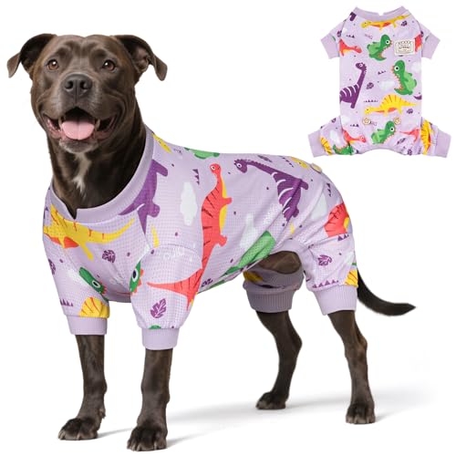 KYEESE Dog Pajamas for Medium Large Dogs Breathable Mesh Onesie, Dinosaur