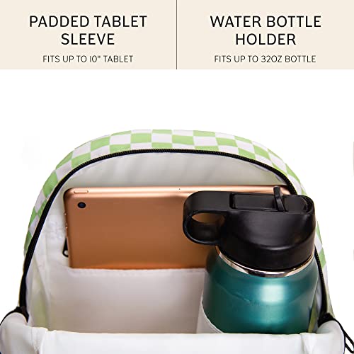 Image of Jadyn Mini Backpack for Women, Small Backpack Purse for Women, Mini Travel Bag, 8.5 Liter Daypack, Millie Backpack with Cute Designs (Checkered Green)