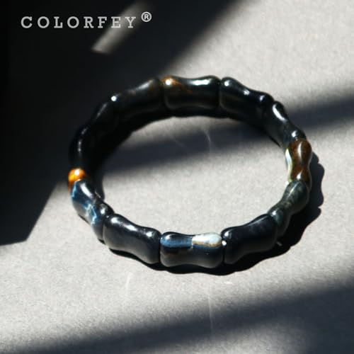 Bule Tiger Eye Stone Bracelet for Men Women Natural Crystal Gemstone Bracelet Premium Mens Tiger Eye Beads Bracelets, Unltimate Energy Protection Bracelets Healing Crystal Gift for Husband4