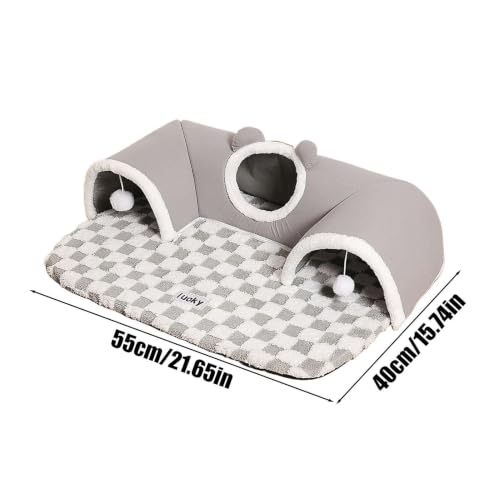Katzentunnel, Spieltunnel Isomatte Bett, interaktives Spielzeug, Haustierbedarf für Kleintierwelpen, Anreicherung von Langeweile, Linderung von Langeweile, für drinnen und draußen, Schlafzim-5