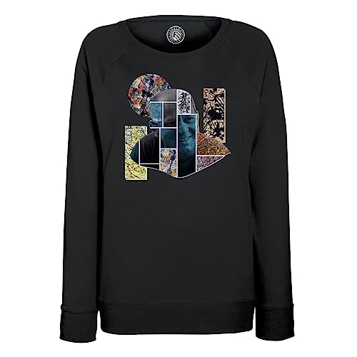 Sweatshirt femme Pollock en maille douce avec imprimé abstrait haute définition